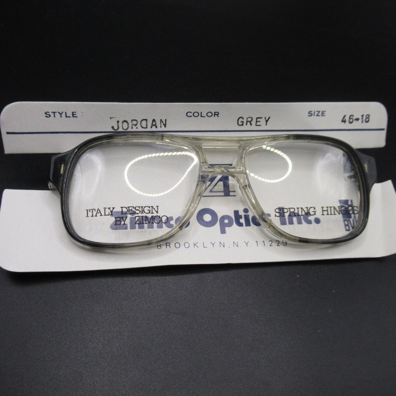 Vintage TIMCO Jorgan Eyeglass Frames 46-18 Grey Full Rim Spring Hinge Men’s