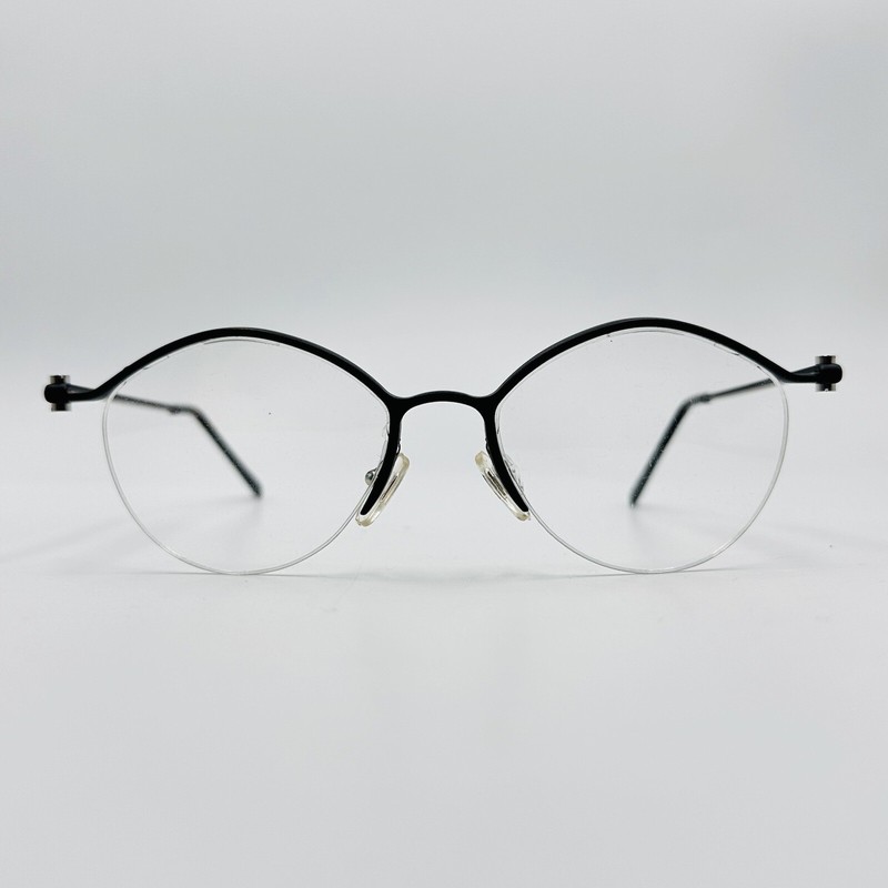 STATUS design glasses women men round black half rim no. 113 c.05 new