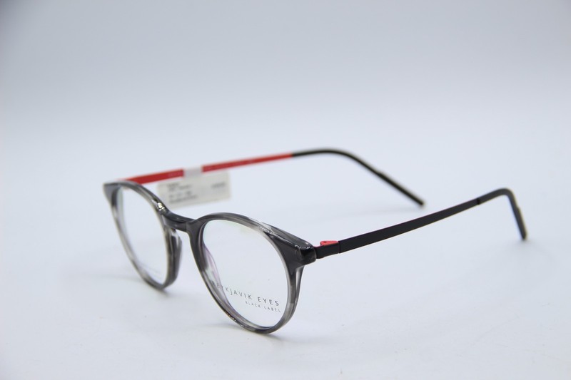 NEW REYKJAVIK EYES KARLI COL 1 GREY HORN RED AUTHENTIC FRAMES EYEGLASSES 47-21 !