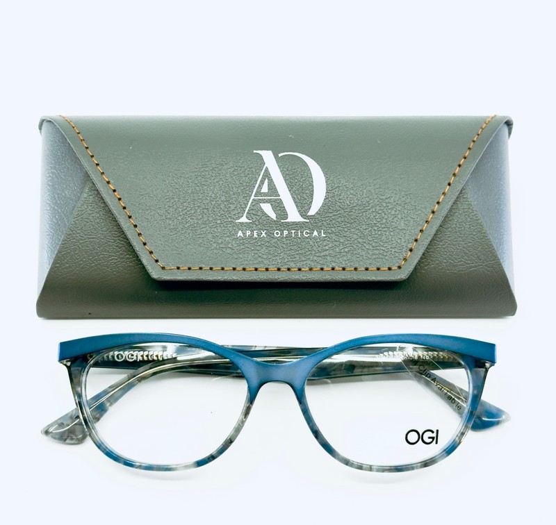 OGI HERITAGE 9114/2126 Blue Womens Cat Eye Full Rim Eyeglasses 51-16-140 B:36