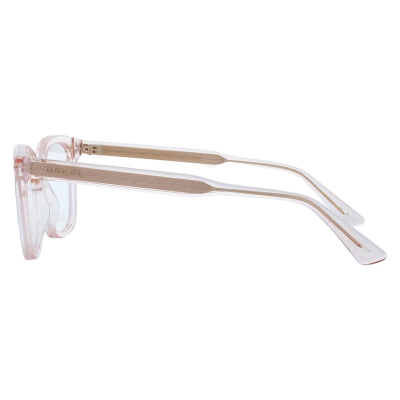 Gucci GG0184O 013 Transparent Pink with Gold Stripe Square Unisex Eyeglasses gallery