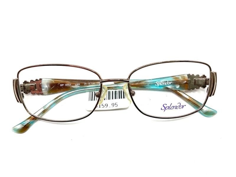 Splendor Eyeglass Frames SP 3007 LBR Gold Gr/ Br 51-16-135