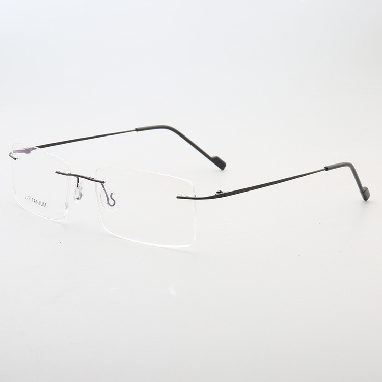 Rimless β Titanium Ultralight Retro Eyeglass Frames Women Men Square Glasses New