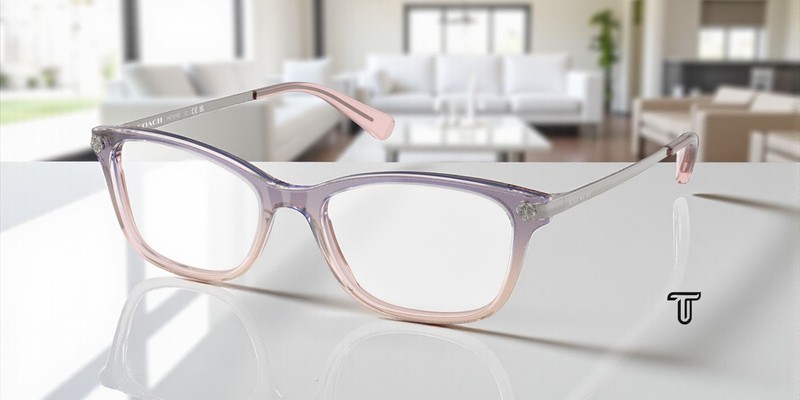 COACH HC6142 5554 Violet Pink Glitter Grad Demo Lens 51 mm Women's Eyeglasses