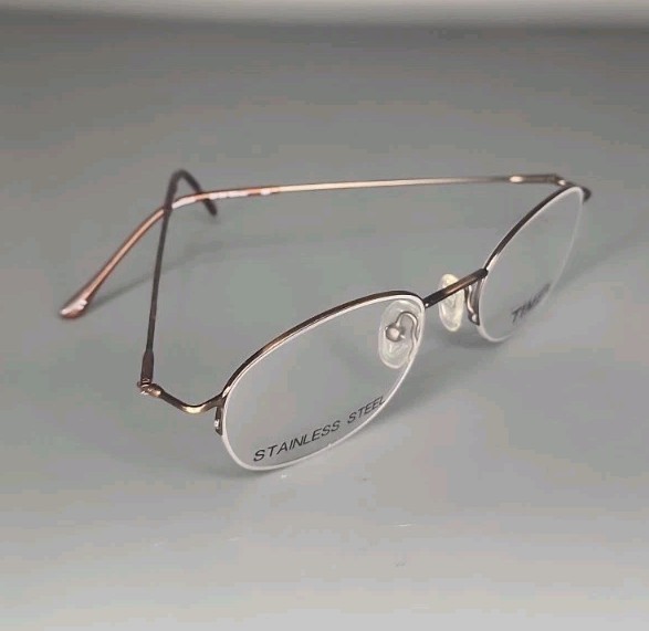 Timex T304 Brown Half Rim Stainless Steel Eyeglass Frame 50/20/135 gallery