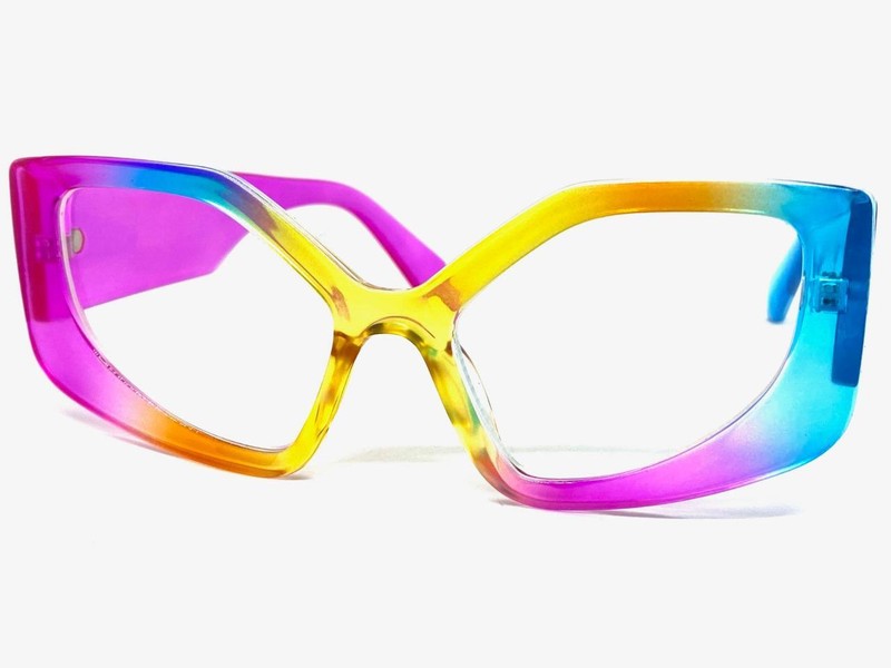 Women's Funky Unique Retro Modern Clear Lens EYE GLASSES Thick Colorful Frame C1 gallery