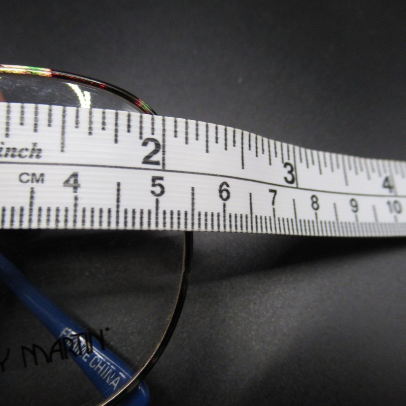 Anthony Martin Grayson Gold Blue Metal Eyeglass Frames 55-20-135 Full Rim Unisex gallery