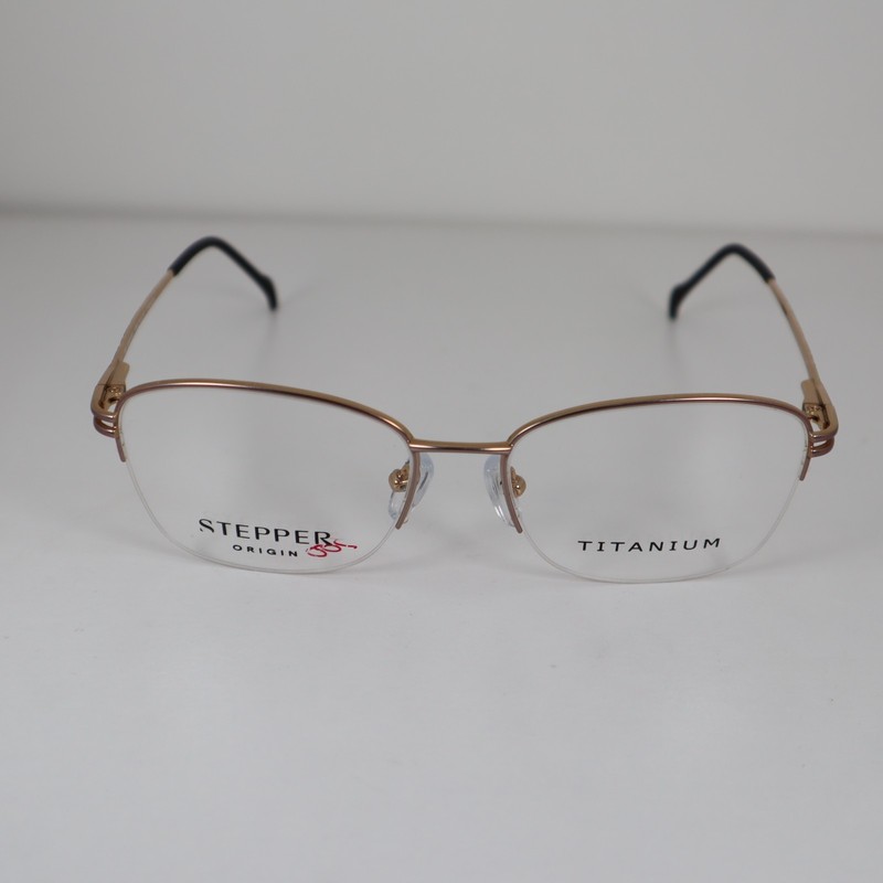 Stepper SI-50155 F082 Gold Half Rim Titanium Eyeglasses Frames 52-16-130mm gallery