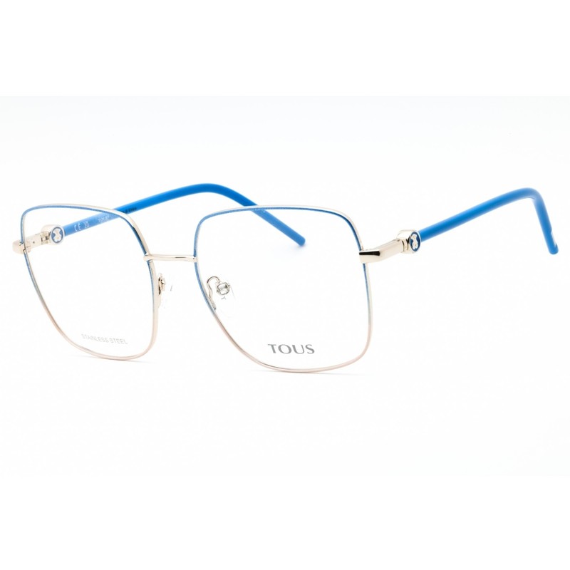 Tous Women’s Eyeglasses Shiny Light Gold/Yellow Metal Square Frame VTO450 0SNA