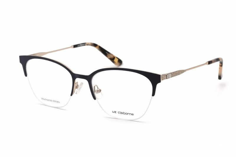 Liz Claiborne Women’s Eyeglasses Clear Demo Lens Blue Gold Frame L 658 0KY2 00