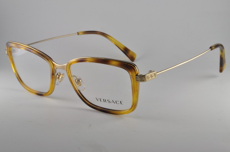 Versace Eyeglasses VE 1243 1400 Pale Gold/Havana, Size 52-17-140