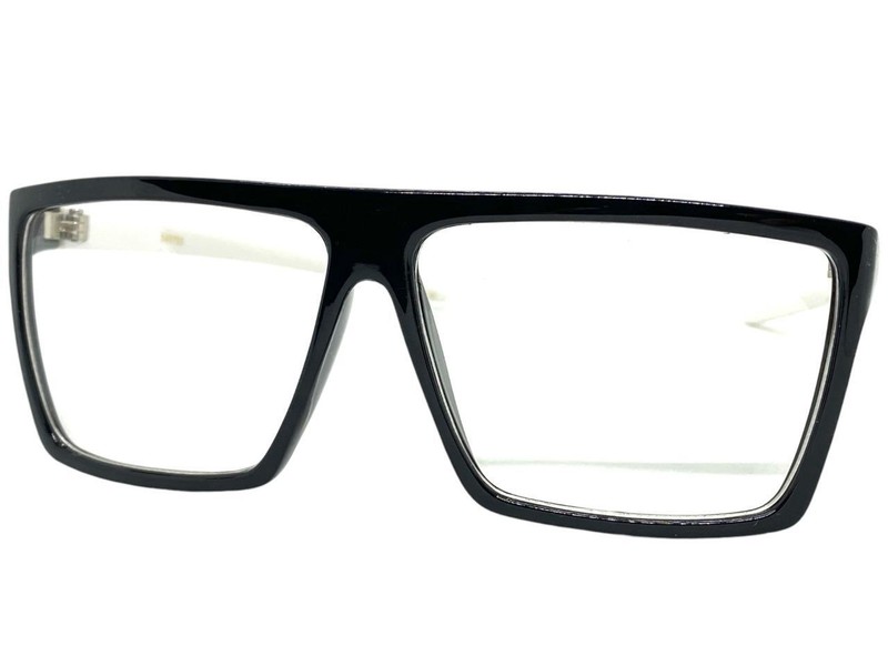 Classy Elegant Modern Contemporary Clear Lens EYE GLASSES Black & White Frame gallery
