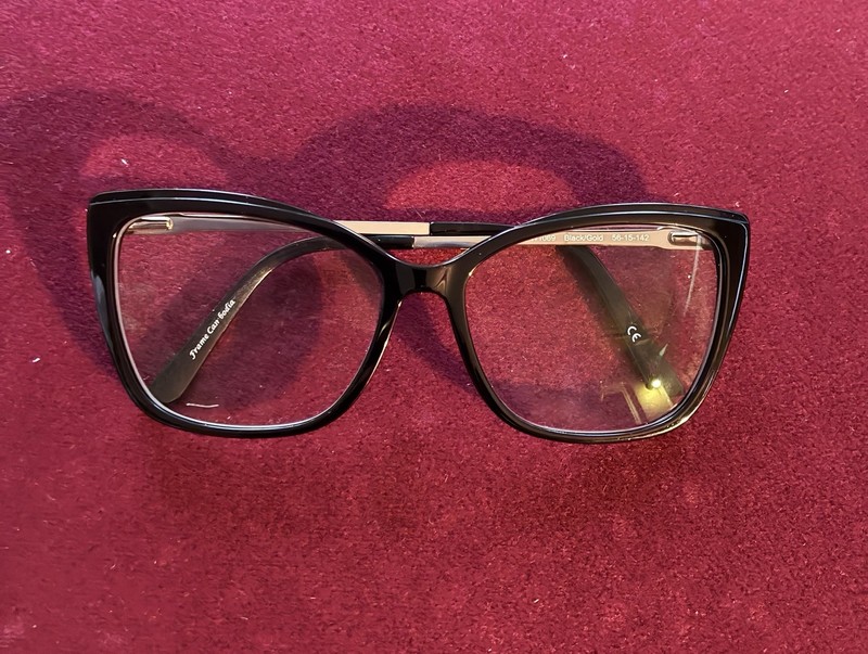 Frame Guy London T W1069 Cat Eye Black/Gold Eyeglasses 56-15-142 Women gallery