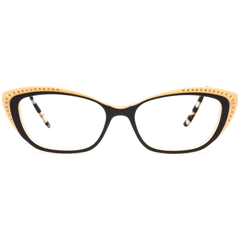 Jean Lafont Eyeglasses Corse S 1040 Black/Gold Crystals Cat Eye France 52-15 138 gallery