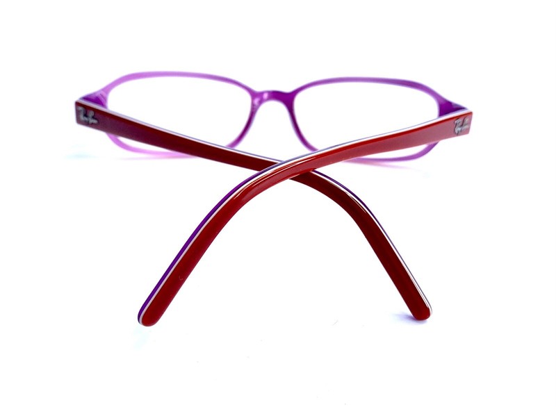 New RayBan Red & Pink Rectangular Clear Lucite Eyeglasses RB 5084 2216 51 15 135 gallery