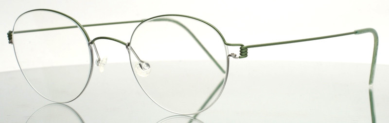LINDBERG AIR RIM Bo Col U34 Moss Green Unisex Round Eyeglasses 47-21-145 B:41