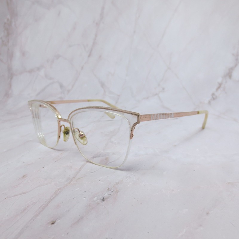Nicole Miller Cannes C01 Crystal Eyeglasses Rose Gold Clear Cat Eye 53-17-132 gallery