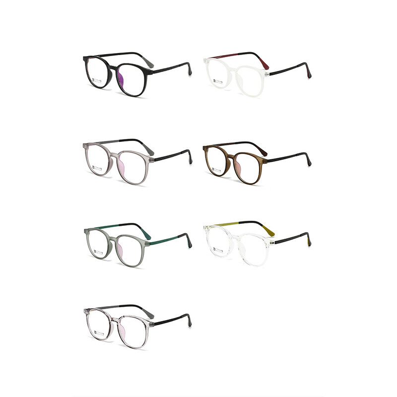 TR90 Men Women Round Eyeglasses Retro Full Frame Clear Lens Glasses Frames New gallery