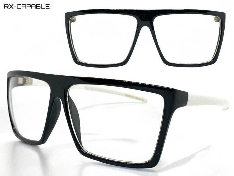 Classy Elegant Modern Contemporary Clear Lens EYE GLASSES Black & White Frame