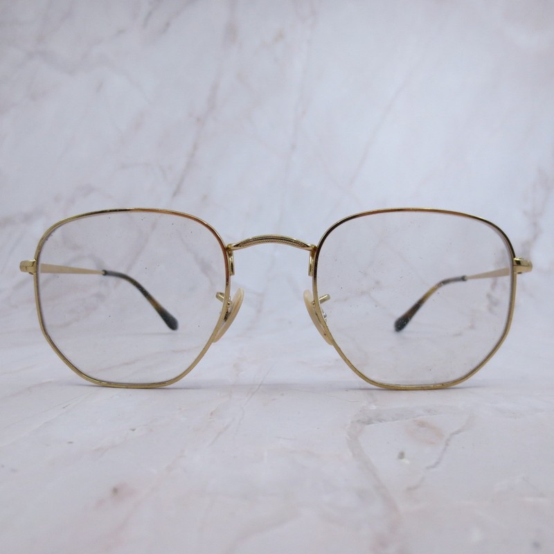 Ray-Ban RB 6448 2500 Gold Hexagonal Eyeglasses 51-21-145 Womens Frames