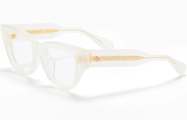 NEW VALENTINO V-ESSENTIAL – III VLX-125C CRYSTAL IVORY 52MM AUTHENTIC EYEGLASSES