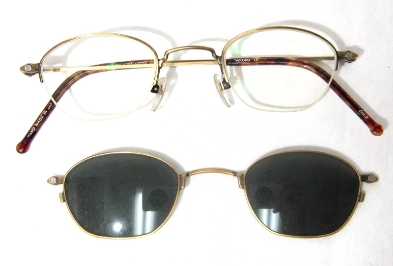 Takumi Japan T-Ti-P 9714 eyeglass frame 42-22 Gold metal Half rim eyewear frame gallery