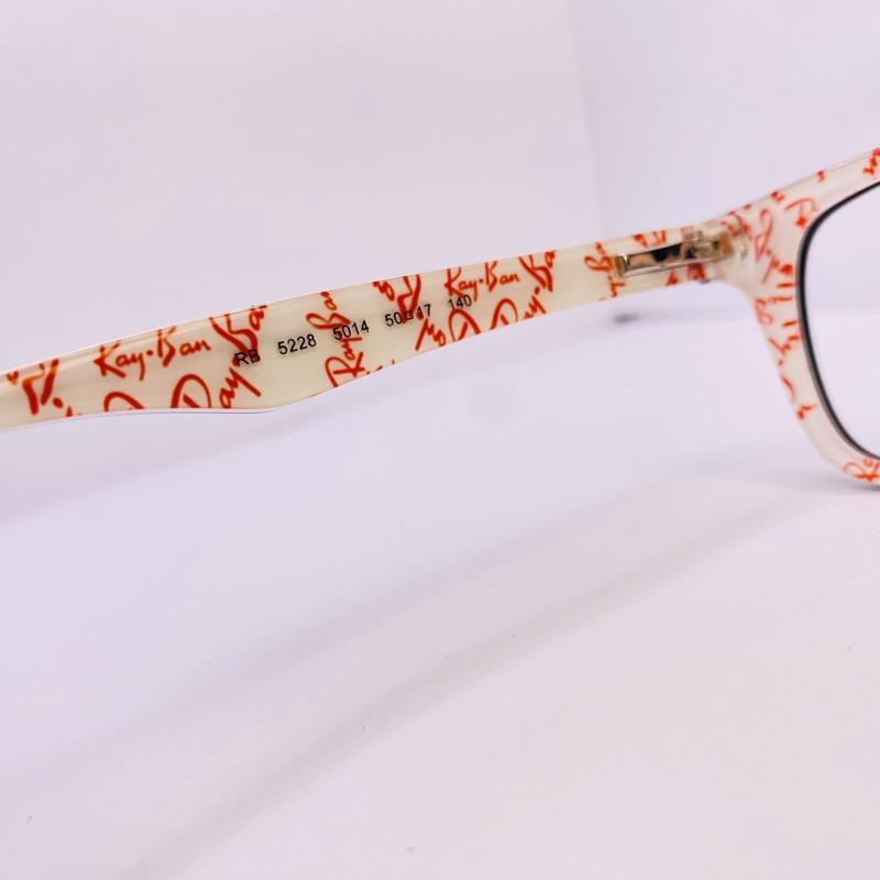 Ray-Ban Eyeglasses Frames RB 5228 5014 50 [] 17 140 Black White Red Logo Txt gallery