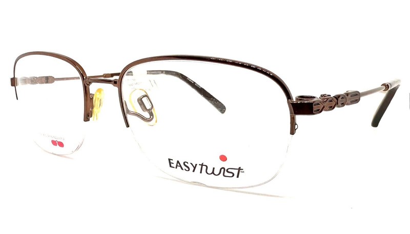 1 Unit New EasyTwist Brown Eyeglass Frame 51-17-135 #837 gallery