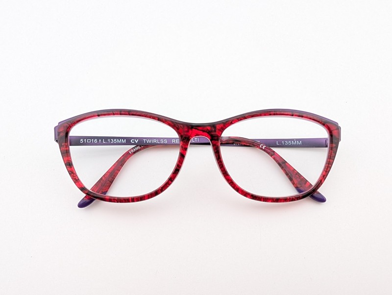 Steve Madden Eyeglasses, Frames Only, Twirlss, 51-16-135,Plastic/Metal,Red Multi