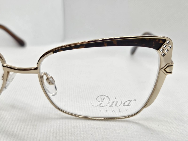 Diva 5614 101 Gold & Tortiose Eyeglasses Frames 58-16-138 Made In Italy gallery