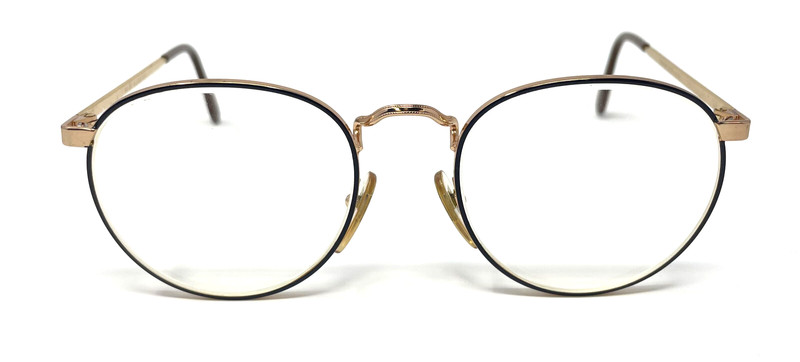 AO Safety Z87 Glasses Gold tone frame only with saddle bridge + Case 52-18-140