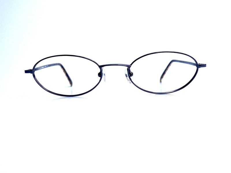 New Burberry Gray Gun Metal Almond Oval Glasses Plaid Temple B8895 51 19 135