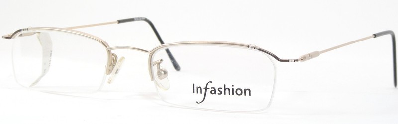 Vintage Infashion 02-530 1 Pale Gold /Black /Silver RARE EYEGLASSES 47-17-140mm
