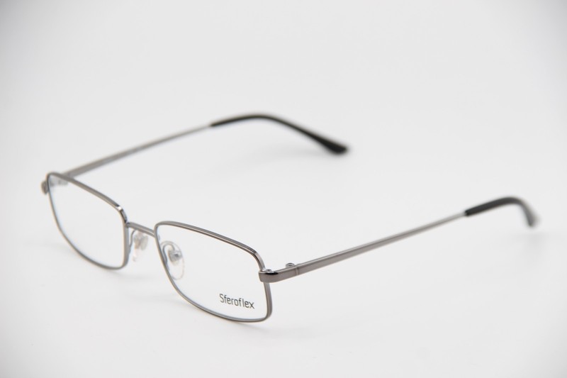 NEW SFEROFLEX 2285 268 SILVER BLACK AUTHENTIC FRAMES EYEGLASSES 52-18