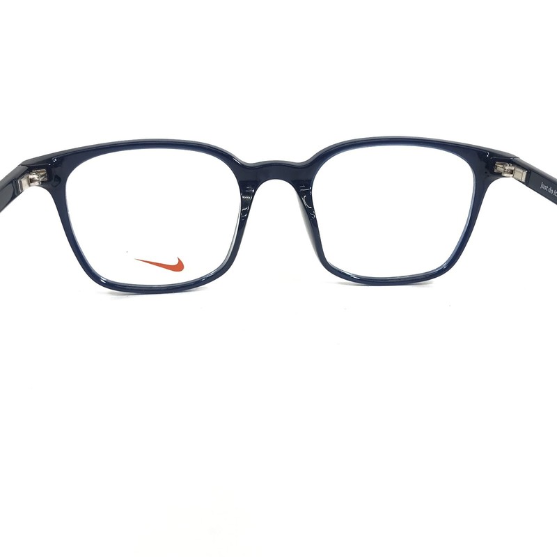 Nike Eyeglasses Frames 7124 420 Blue Square Full Rim White Swoosh Logo 50-19-145 gallery