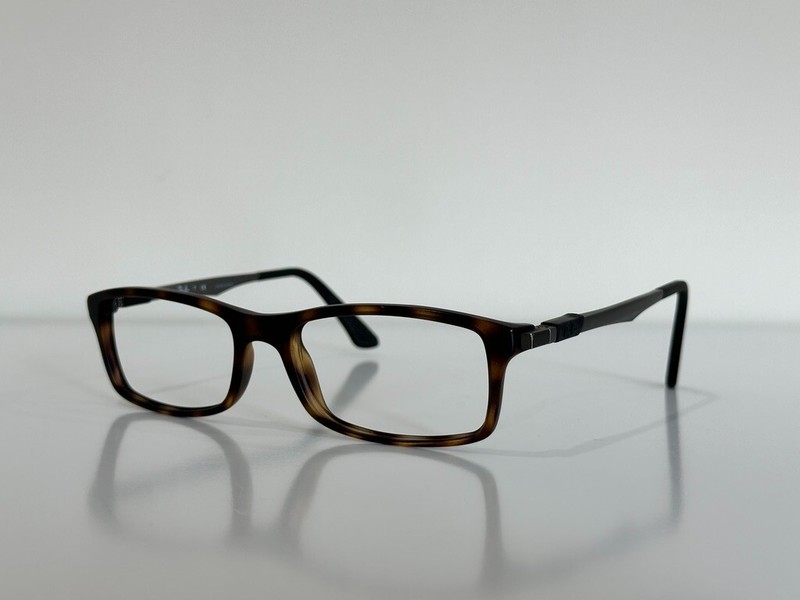 Ray Ban RB 7017 5200 Rectangle Havana Gunmetal Eyeglasses Frame Only 54-17-145