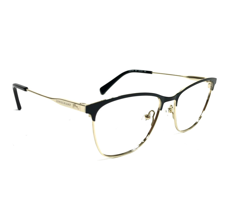 Longchamp Eyeglasses Frames LO2146 001 Black Gold Cat Eye Full Rim 53-16-140 gallery