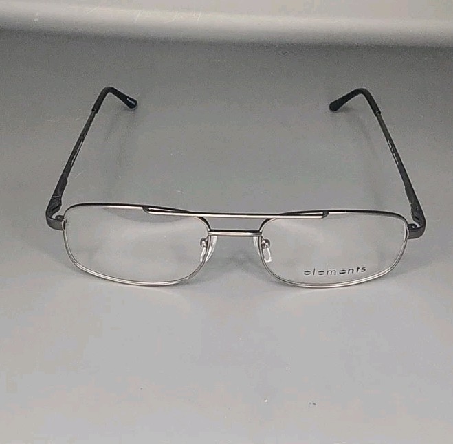 Elements By Europa EL-300 Graphite Full Rim Metal Eyeglass Frames 56/19/145 gallery
