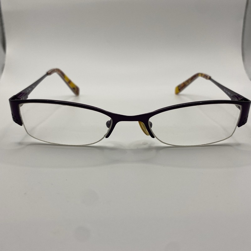 Vera Bradley Eyeglasses Frames Only Paige Purple Bali Gold BGD Floral 47-17-130 gallery