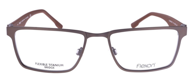 FLEXON E1071 210 MEMORY TITANIUM BRIDGE BROWN EYEGLASSES FRAME 55-18