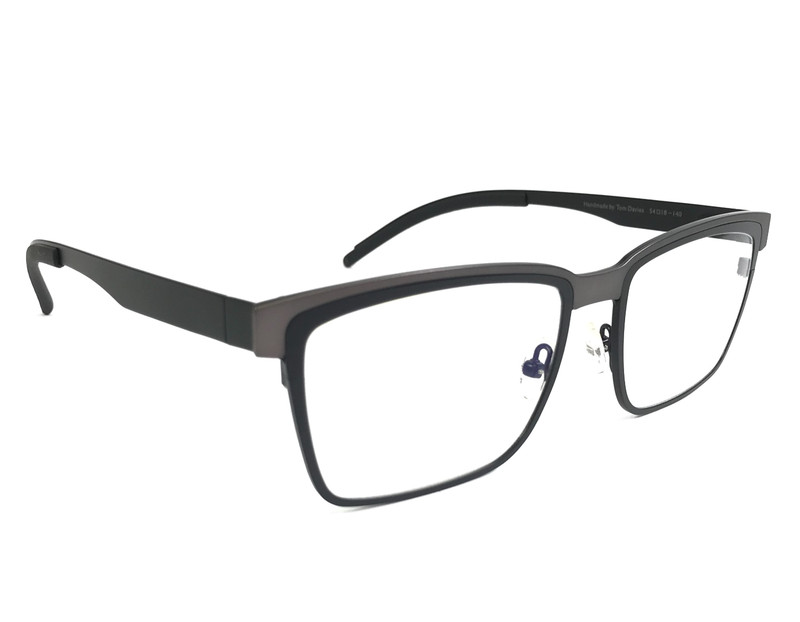 Tom Davies Eyeglasses Frames TD757 Col. 2279 Matte Black Gray Square 54-18-140 gallery