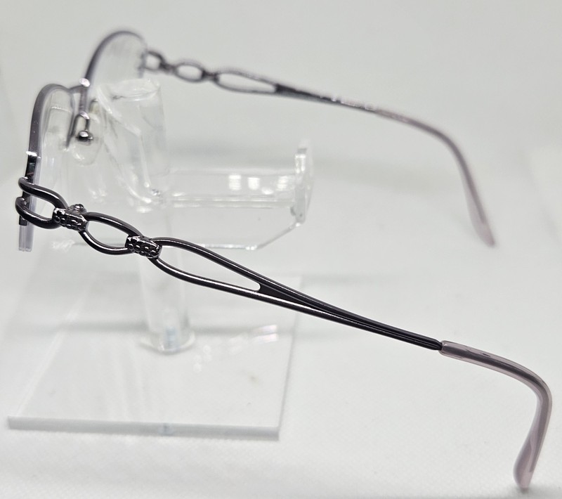 Wittnauer Glam Lilac 52□16-135 Semi Rimless Eyeglass Frames Purple Cut Out. gallery