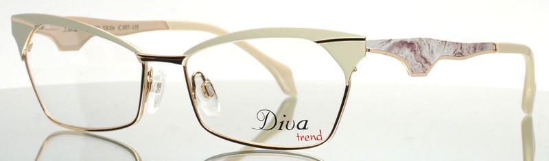 DIVA TREND 8129 C.957 Cream Gold Womens Cat Eye Eyeglasses 53-16-135 B:32