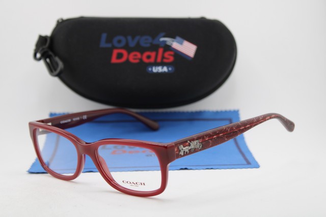 NEW COACH HC 6133 5255 BURGUNDY SILVER AUTHENTIC EYEGLASSES 53-17