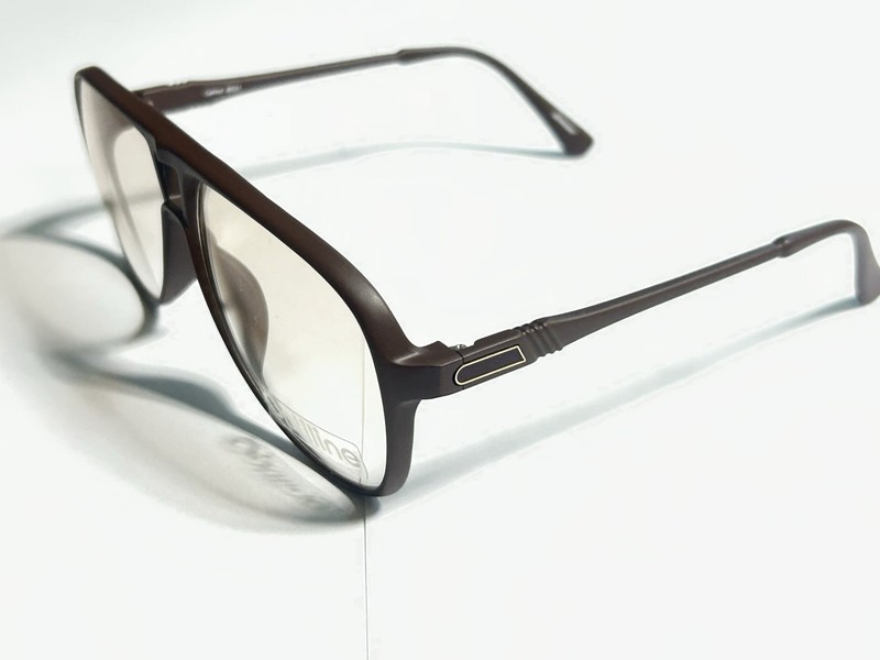 Vintage Optiline 6031 Aviator Eyeglass Frames Brown Germany NOS 58-11-140