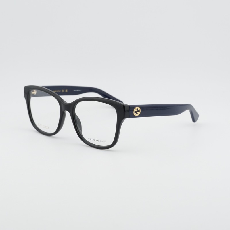 NEW Gucci GG1340O 010 Shiny Black/Blue 55mm Eyeglasses