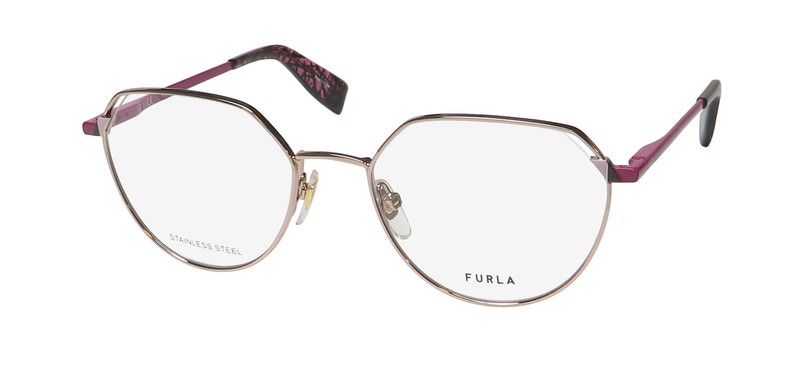 NEW FURLA VFU502 GLASSES 52-18-135 WOMENS OVERSIZED FULL-RIM 0H60 METAL &
