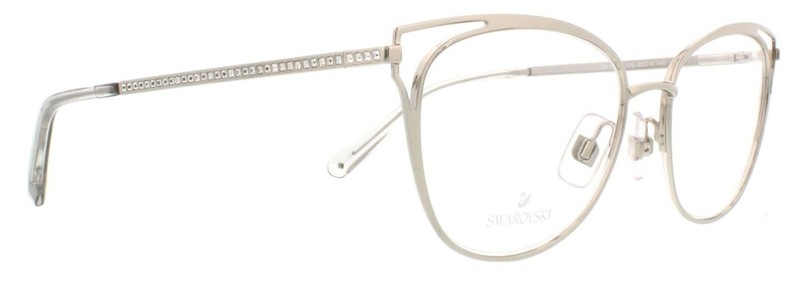 Swarovski SK5260 Shiny Silver 016 Metal Cat eye Eyeglasses Frame 52-18-140 5260 gallery
