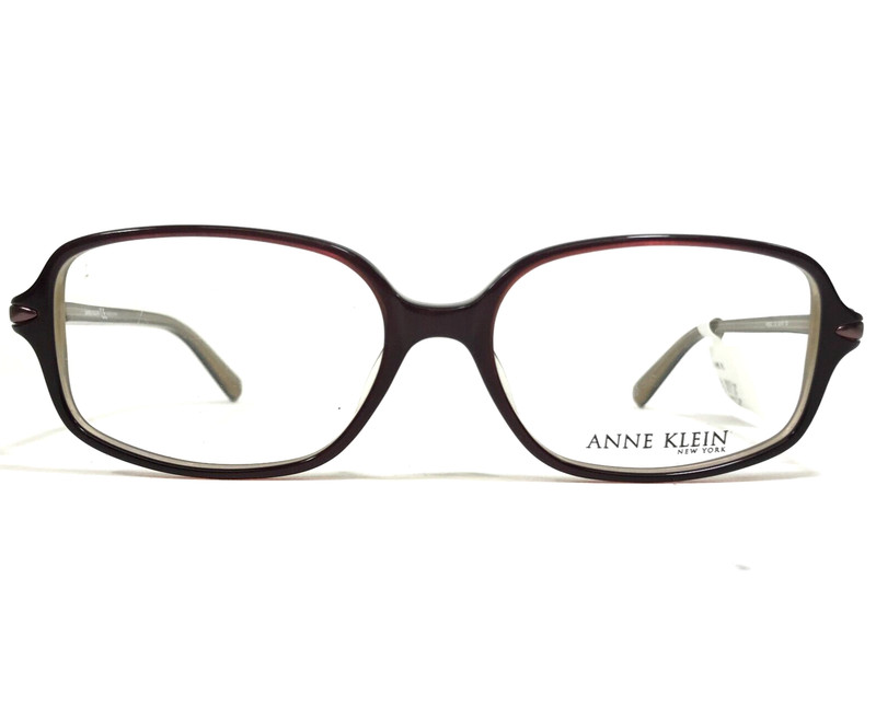 Anne Klein Eyeglasses Frames AK8042 132 Gray Burgundy Red Square 53-16-135