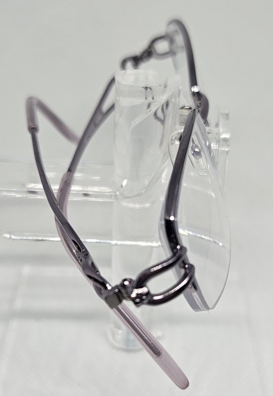 Wittnauer Glam Lilac 52□16-135 Semi Rimless Eyeglass Frames Purple Cut Out. gallery